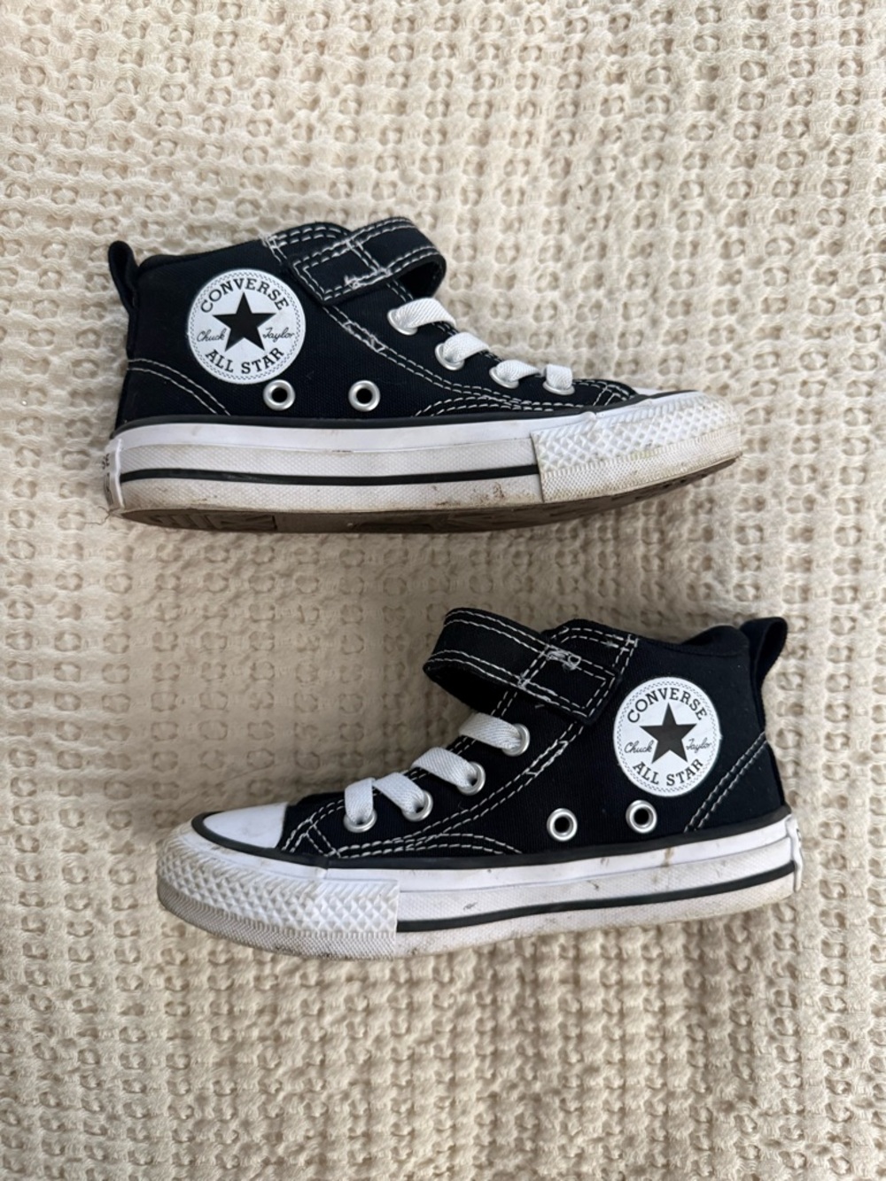 Converse Kids Black and White High Top Sneakers